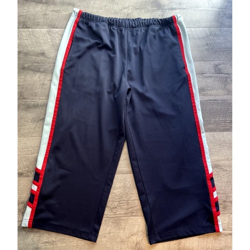Vintage Lee‎ Sport Track Pants Womens XL Blue Elastic Waist Active Wide Leg 90s